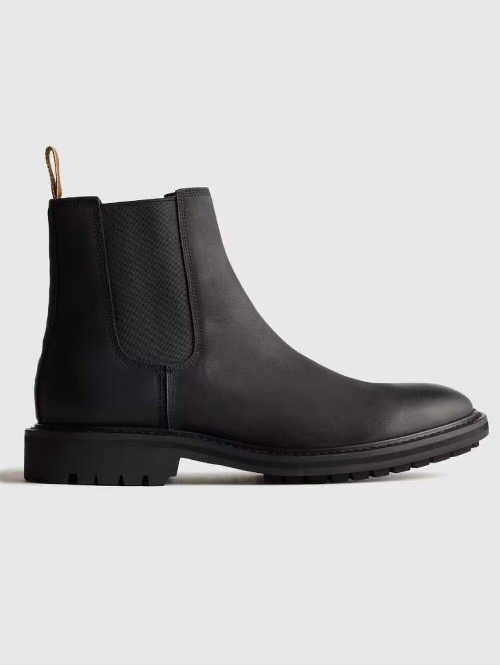 Quince Rugged Leather Lug Sole Chelsea Boot - matte black